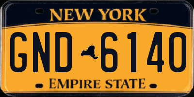 NY license plate GND6140
