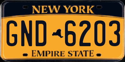 NY license plate GND6203