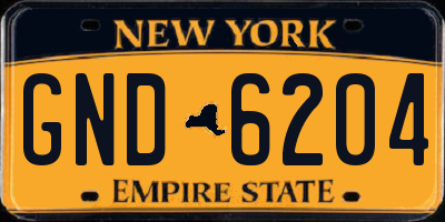 NY license plate GND6204
