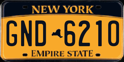 NY license plate GND6210