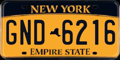 NY license plate GND6216