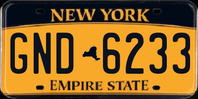 NY license plate GND6233
