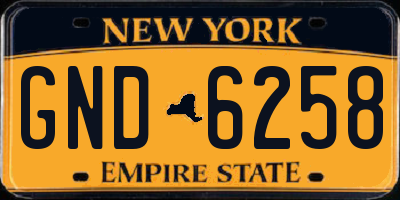 NY license plate GND6258