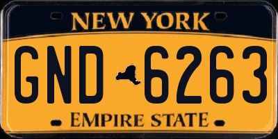 NY license plate GND6263