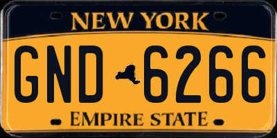 NY license plate GND6266