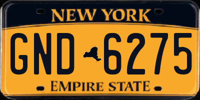 NY license plate GND6275