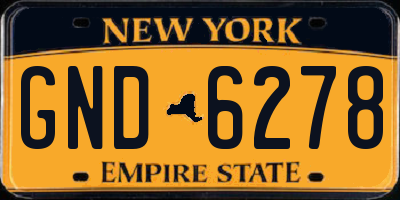 NY license plate GND6278