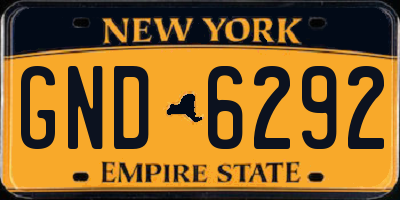 NY license plate GND6292