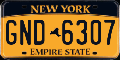 NY license plate GND6307