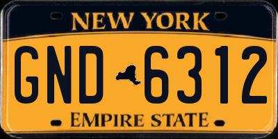 NY license plate GND6312