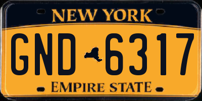 NY license plate GND6317