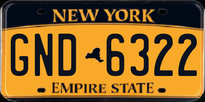 NY license plate GND6322