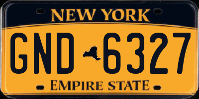 NY license plate GND6327