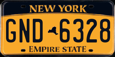 NY license plate GND6328