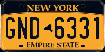 NY license plate GND6331