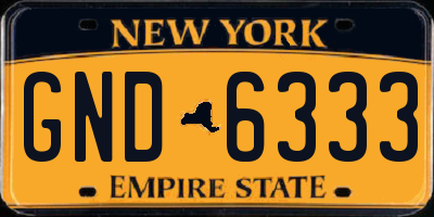 NY license plate GND6333