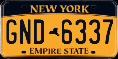 NY license plate GND6337