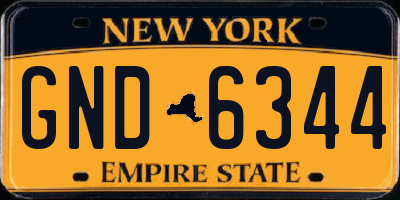 NY license plate GND6344