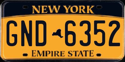 NY license plate GND6352