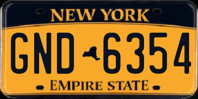 NY license plate GND6354
