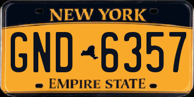 NY license plate GND6357