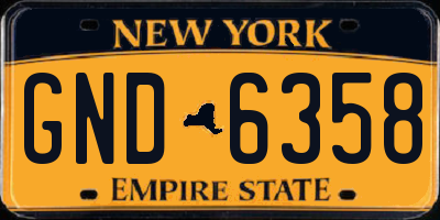 NY license plate GND6358