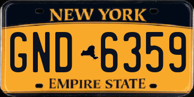 NY license plate GND6359