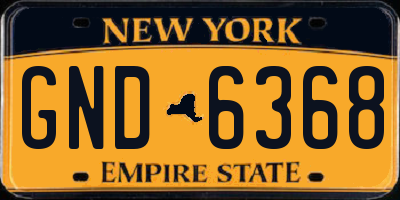 NY license plate GND6368