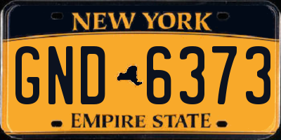 NY license plate GND6373