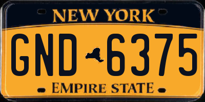 NY license plate GND6375
