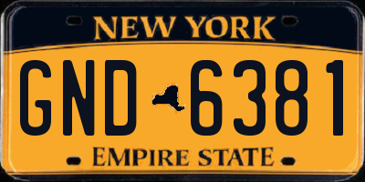 NY license plate GND6381