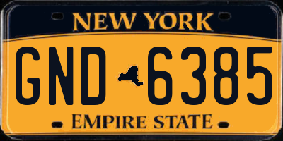 NY license plate GND6385
