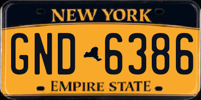 NY license plate GND6386