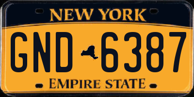 NY license plate GND6387