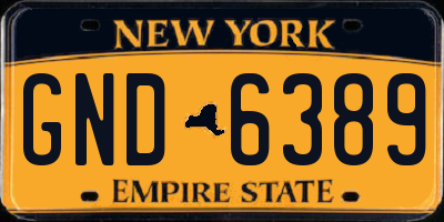 NY license plate GND6389