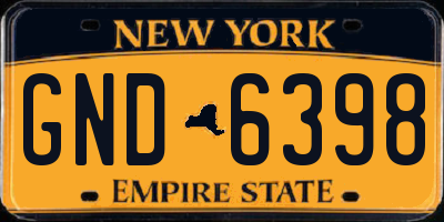 NY license plate GND6398