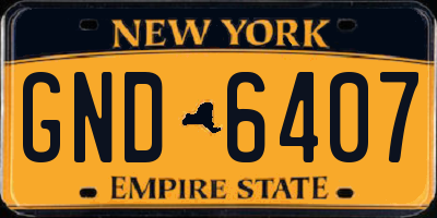 NY license plate GND6407