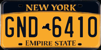 NY license plate GND6410