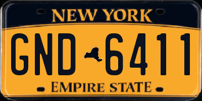 NY license plate GND6411