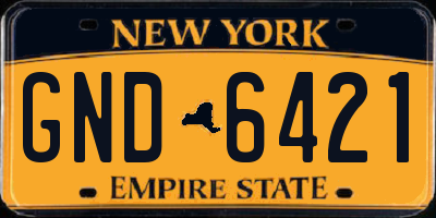 NY license plate GND6421
