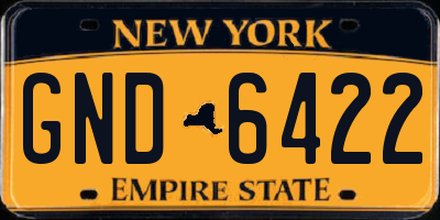NY license plate GND6422