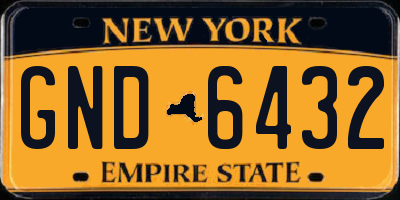 NY license plate GND6432