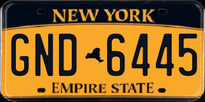 NY license plate GND6445