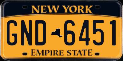 NY license plate GND6451