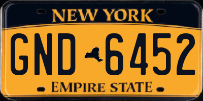 NY license plate GND6452