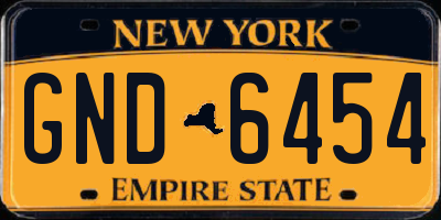 NY license plate GND6454