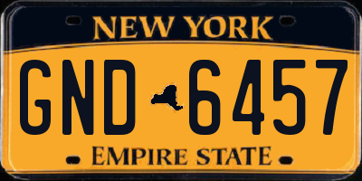 NY license plate GND6457