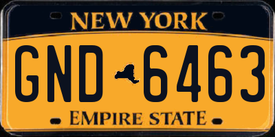 NY license plate GND6463