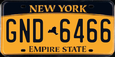 NY license plate GND6466
