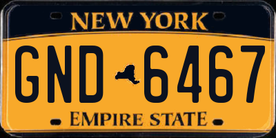 NY license plate GND6467